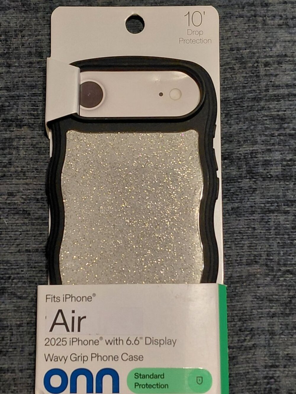 ONN IPhone Air 2025 Silver Glitter Wavy Phone Case NEW